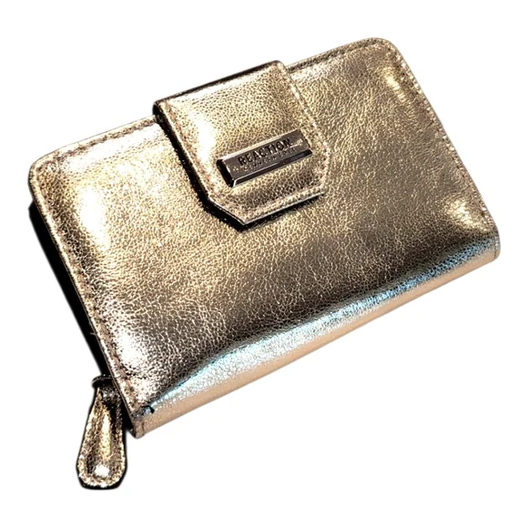KENNETH COLE, GOLD WALLET NEW - Picture 1 of 7